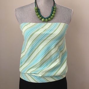 ☀️ ANN TAYLOR LOFT Tube Top - Ocean Blue & Green